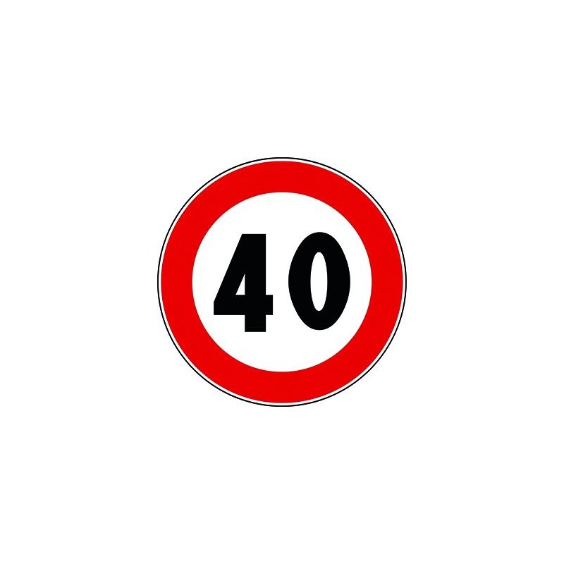 SEGNALI STRADALI DIVIETO LIMITE VEL 40 KM|H