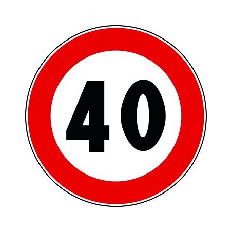 SEGNALI STRADALI DIVIETO LIMITE VEL 40 KM|H